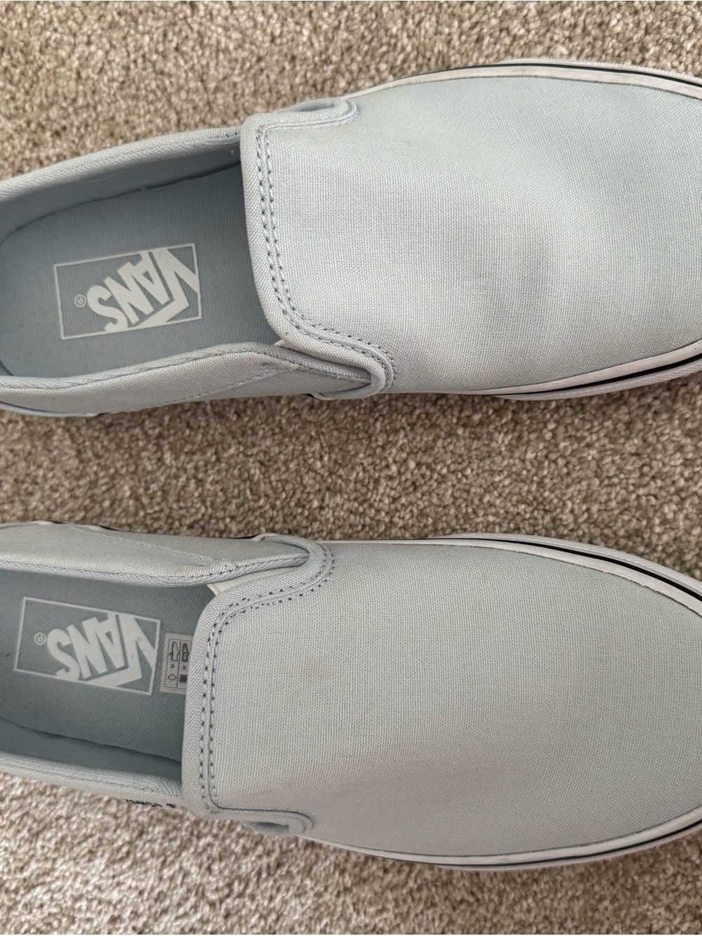 Vans Classic Slip-On Canvas Loafers in Pale Blue